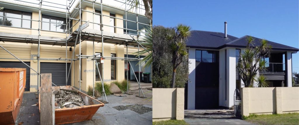 before and after house releveling