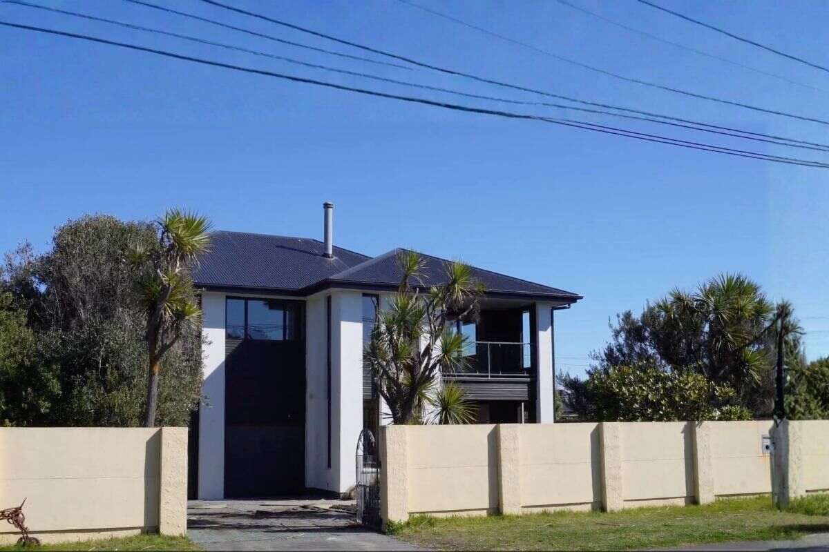 Wide shot of a property on marine parade Christchurch